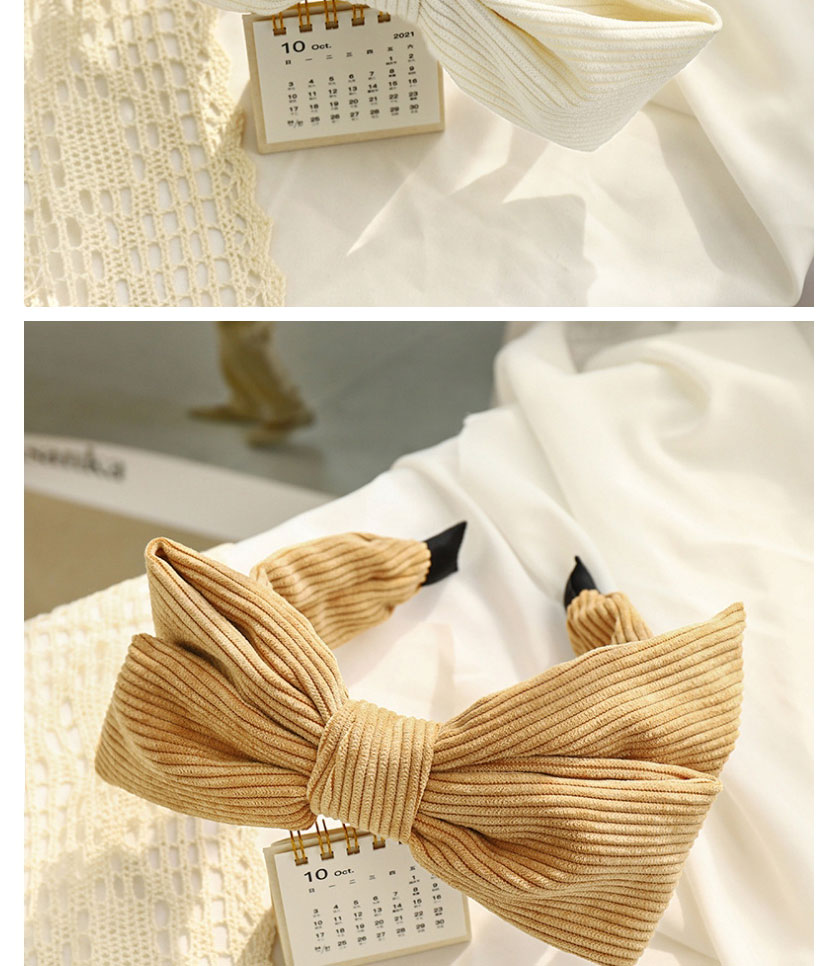 Fashion Khaki Corduroy Three-dimensional Bow Headband,Head Band