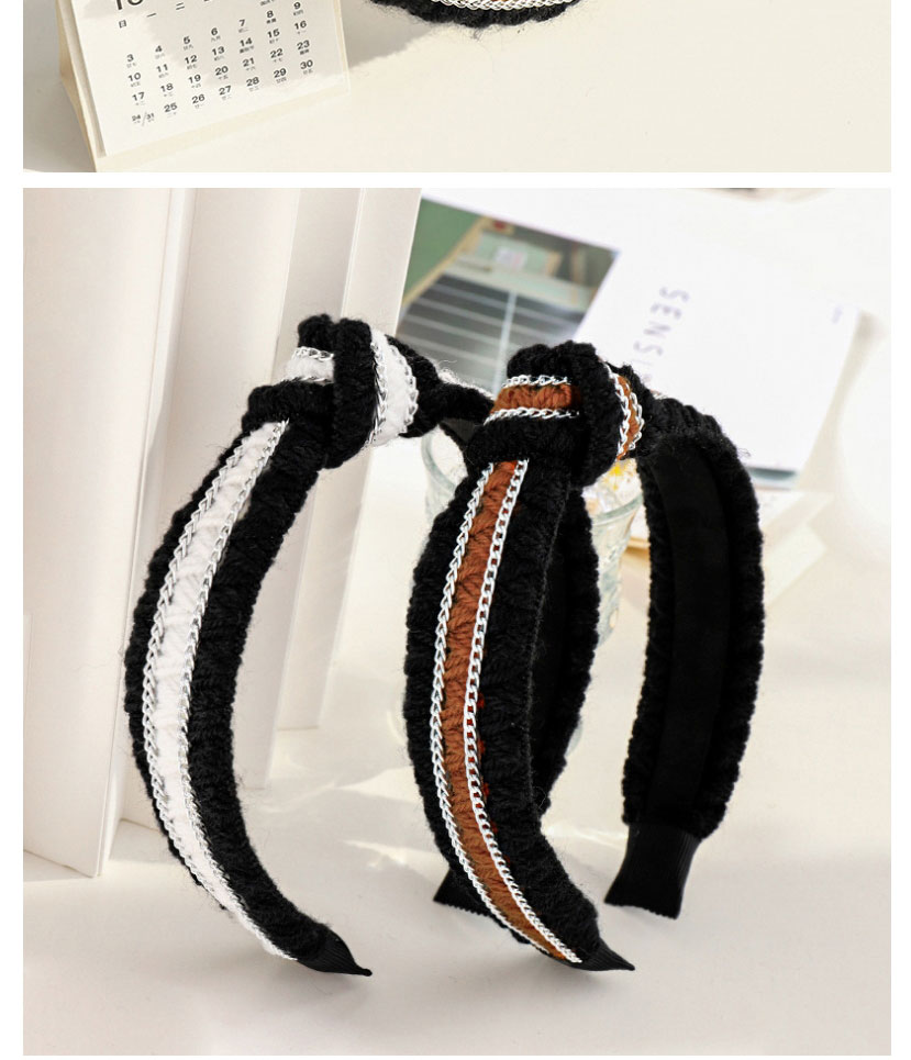 Fashion Black+brown Knitted Wide-edge Knotted Headband,Head Band