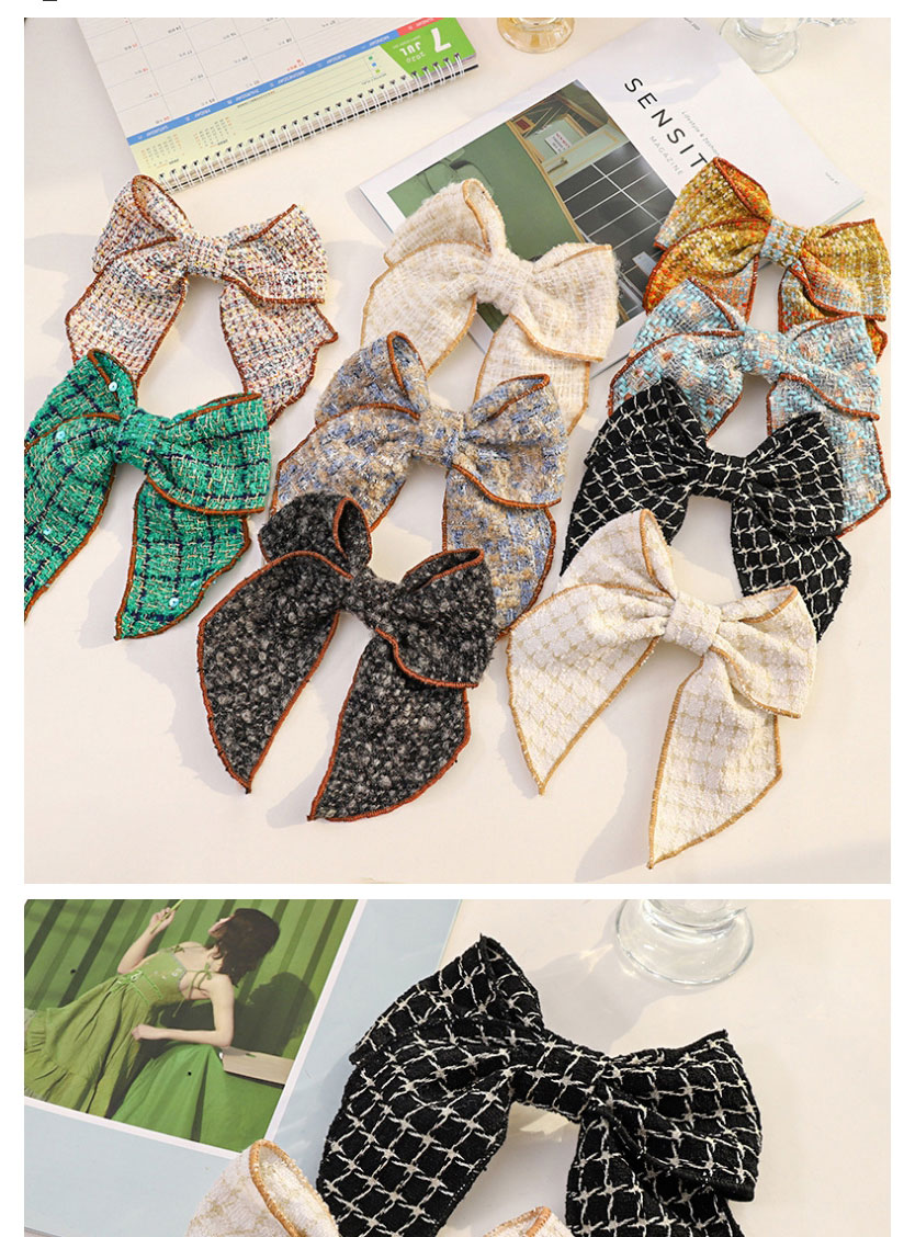 Fashion Colorful Houndstooth Woolen Plaid Bow Hairpin,Hairpins