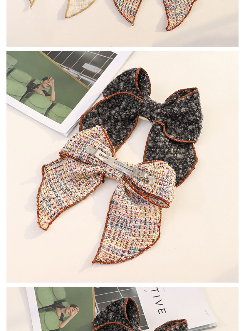 Fashion Colorful Houndstooth Woolen Plaid Bow Hairpin,Hairpins