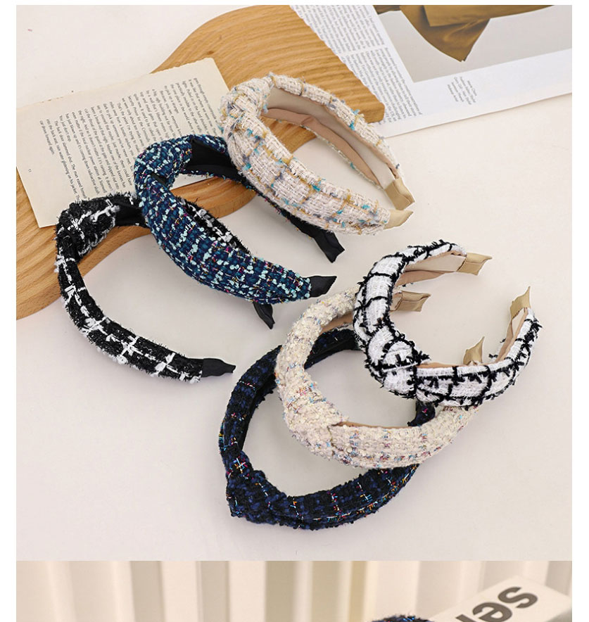 Fashion Blue Woolen Broad-sided Knotted Headband,Head Band