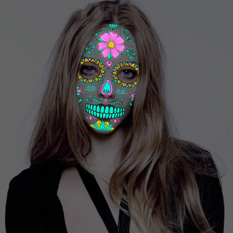 Fashion 4# Halloween Skull Luminous Tattoo Stickers,Festival & Party Supplies