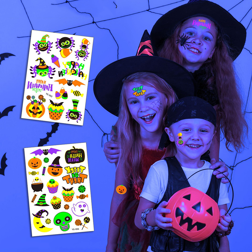 Fashion 7# Children Cartoon Halloween Fluorescent Tattoo Stickers,Festival & Party Supplies
