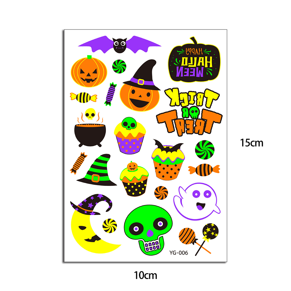 Fashion 4# Children Cartoon Halloween Fluorescent Tattoo Stickers,Festival & Party Supplies