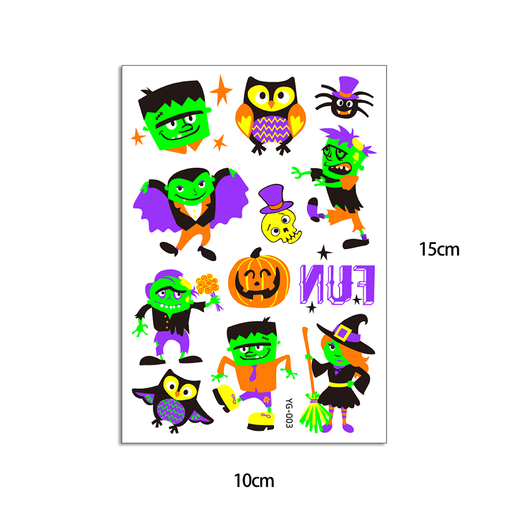Fashion 6# Children Cartoon Halloween Fluorescent Tattoo Stickers,Festival & Party Supplies