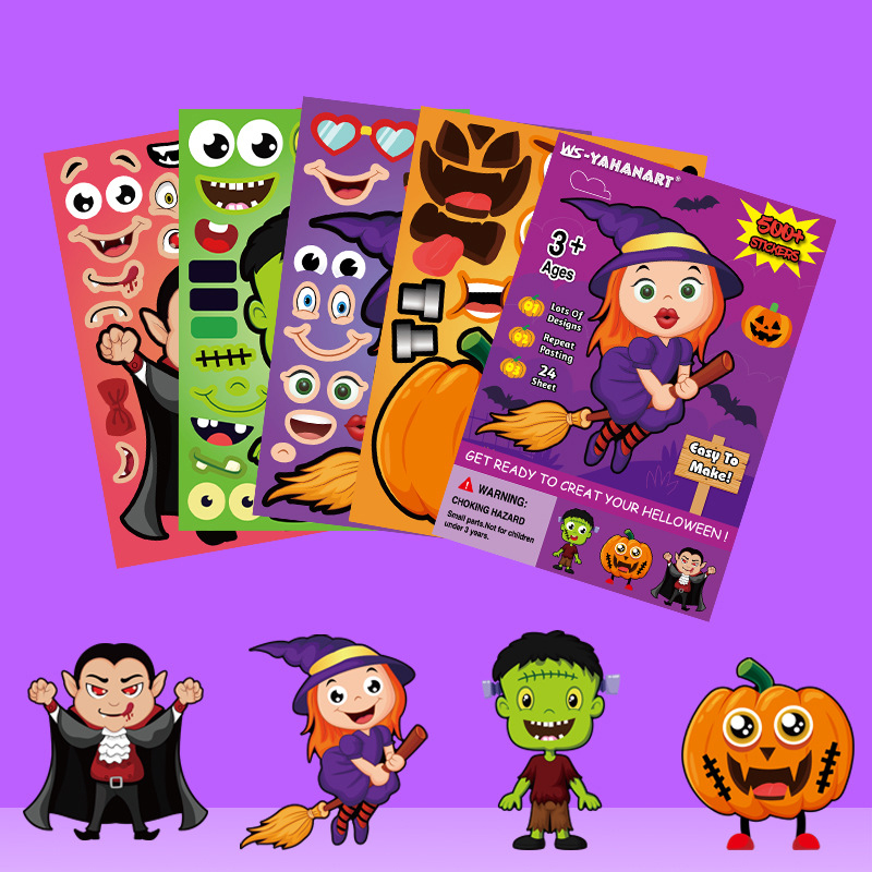 Fashion Sy Halloween Set Children Cartoon Halloween Emoticons,Festival & Party Supplies