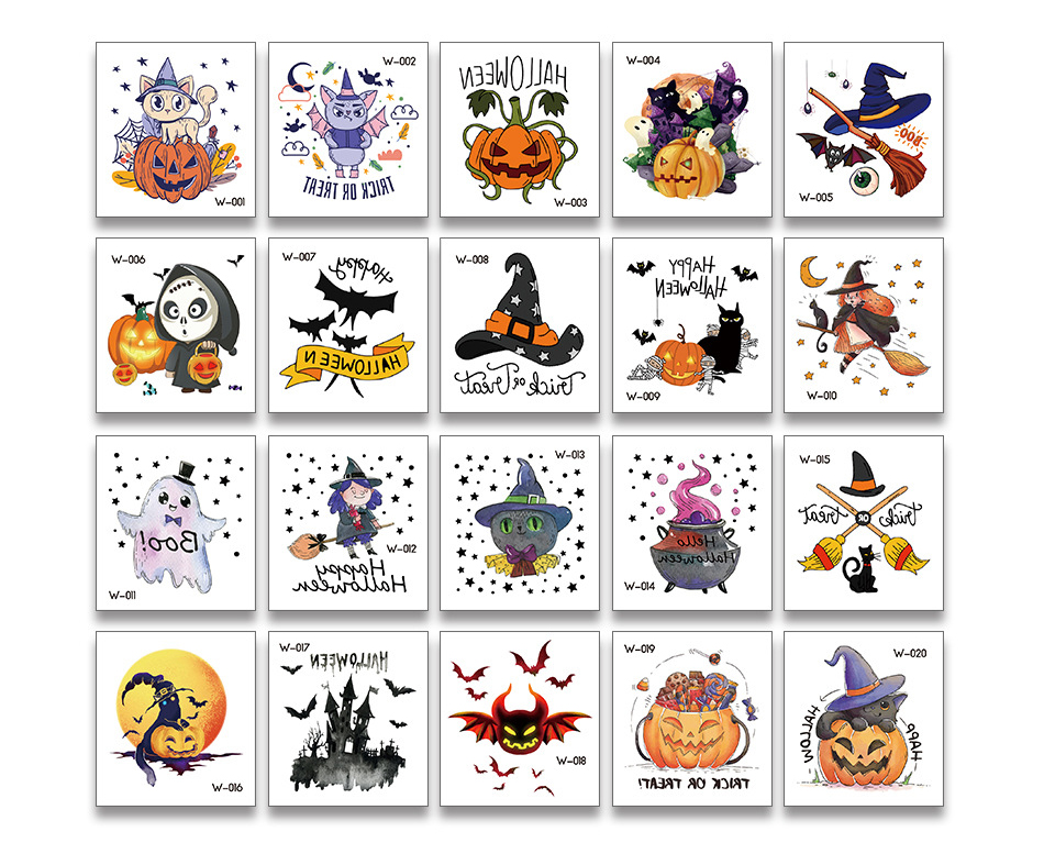 Fashion W-018 Children Cartoon Halloween Tattoo Stickers,Festival & Party Supplies