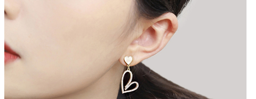 Fashion Gold Asymmetric Full Diamond Bear Earrings,Drop Earrings