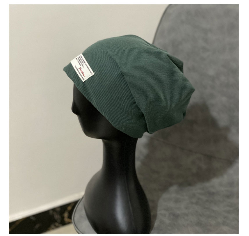 Fashion Green Knitted Letter Patch Cap,Beanies&Others