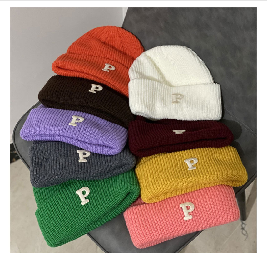 Fashion Purple Letter Wool Knitted Beanie,Beanies&Others