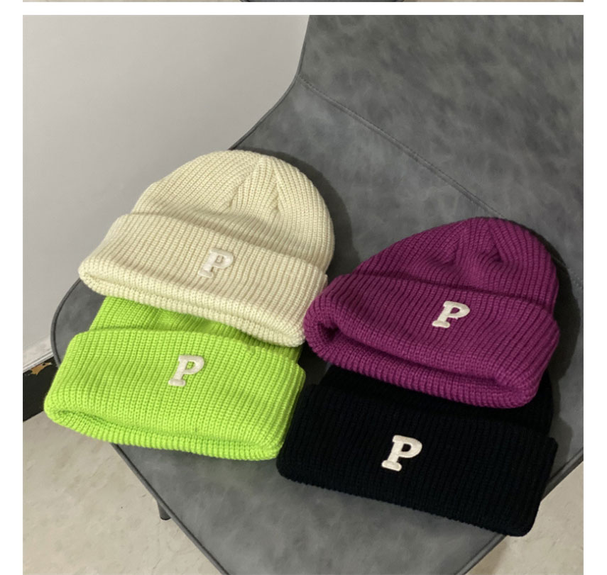 Fashion Purple Letter Wool Knitted Beanie,Beanies&Others