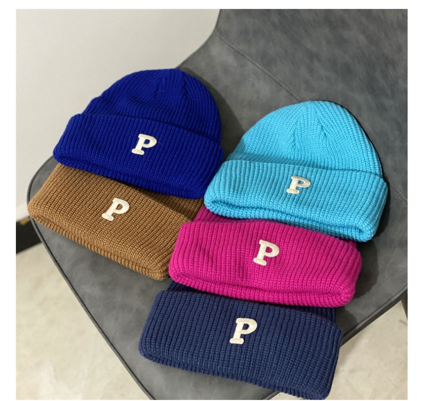Fashion Dark Purple Letter Wool Knitted Beanie,Beanies&Others