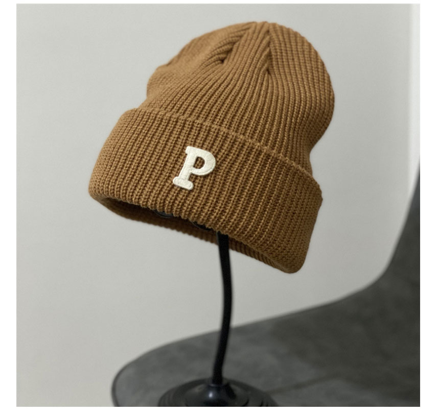 Fashion Brown Letter Wool Knitted Beanie,Beanies&Others
