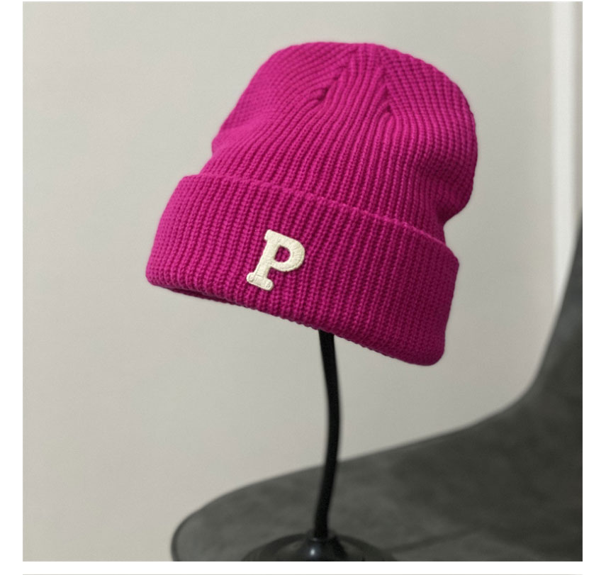 Fashion Pink Letter Wool Knitted Beanie,Beanies&Others
