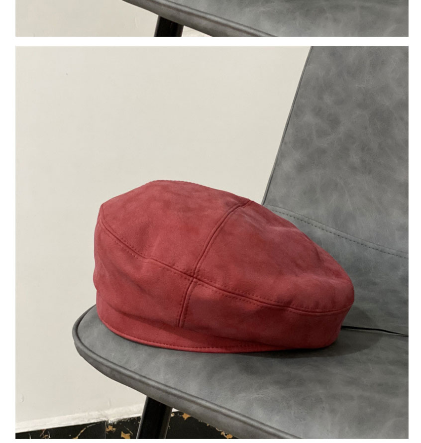Fashion Brown Suede Flat Top Beret,Beanies&Others