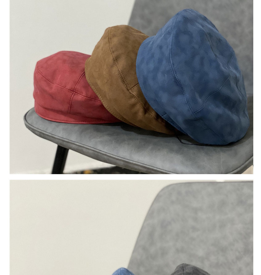 Fashion Blue Suede Flat Top Beret,Beanies&Others