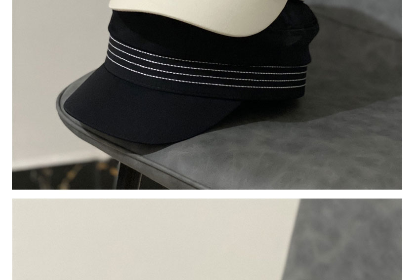 Fashion Black Cotton Flat Top Beret,Beanies&Others