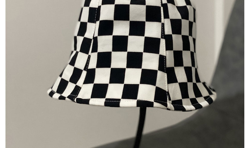 Fashion Black Checkerboard Bucket Fisherman Hat,Beanies&Others