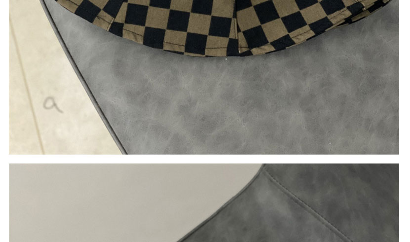 Fashion Khaki Checkerboard Bucket Fisherman Hat,Beanies&Others