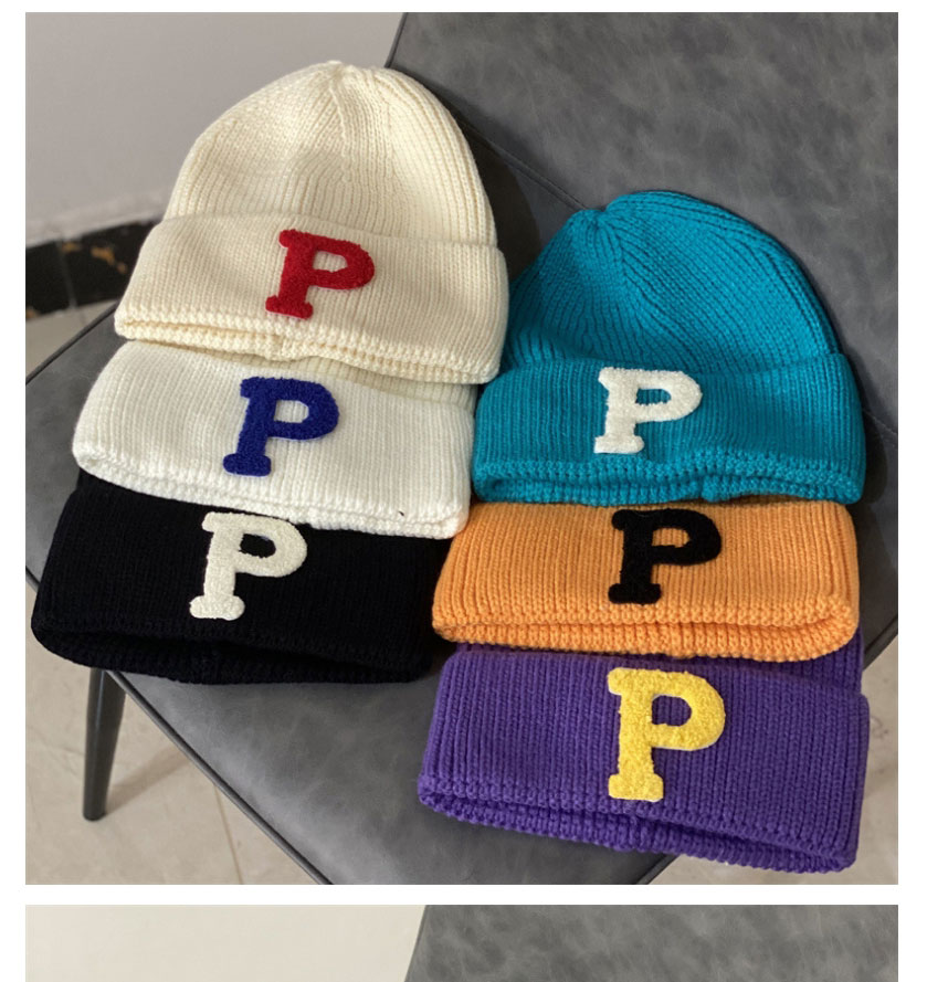 Fashion Blue Letter Embroidered Knitted Beanie,Beanies&Others