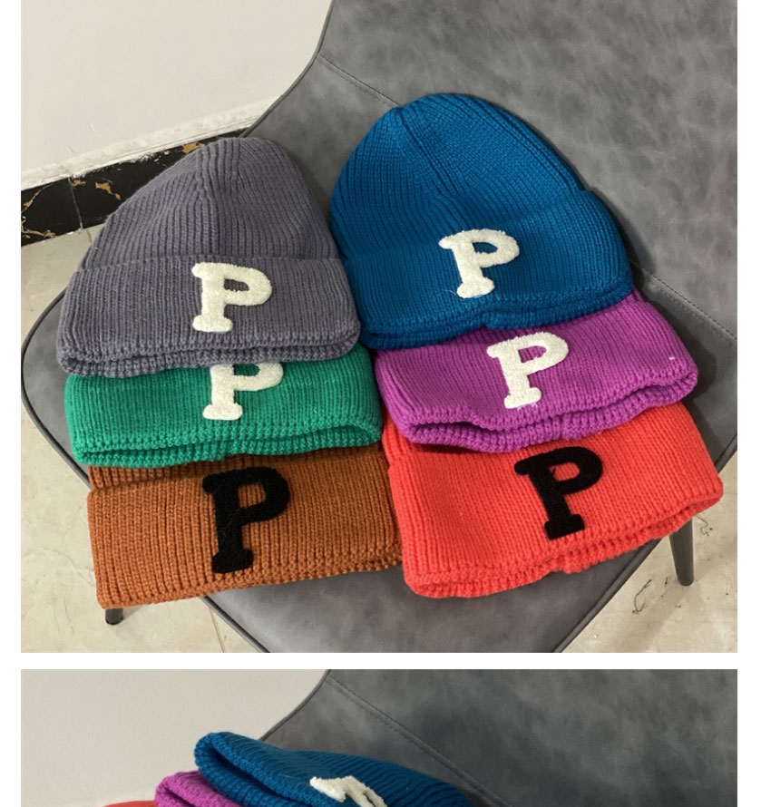 Fashion Green Letter Embroidered Knitted Beanie,Beanies&Others