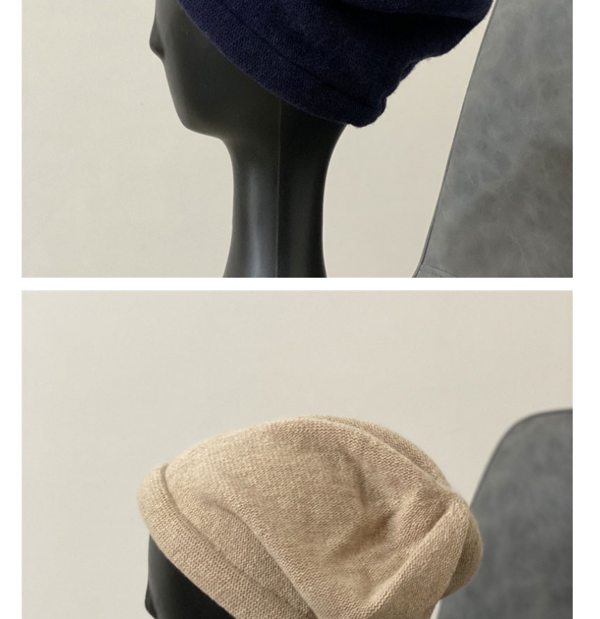 Fashion Light Grey Wool Knitted Pile Hat,Beanies&Others