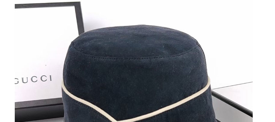 Fashion Black Cotton Geometric Fisherman Hat,Beanies&Others
