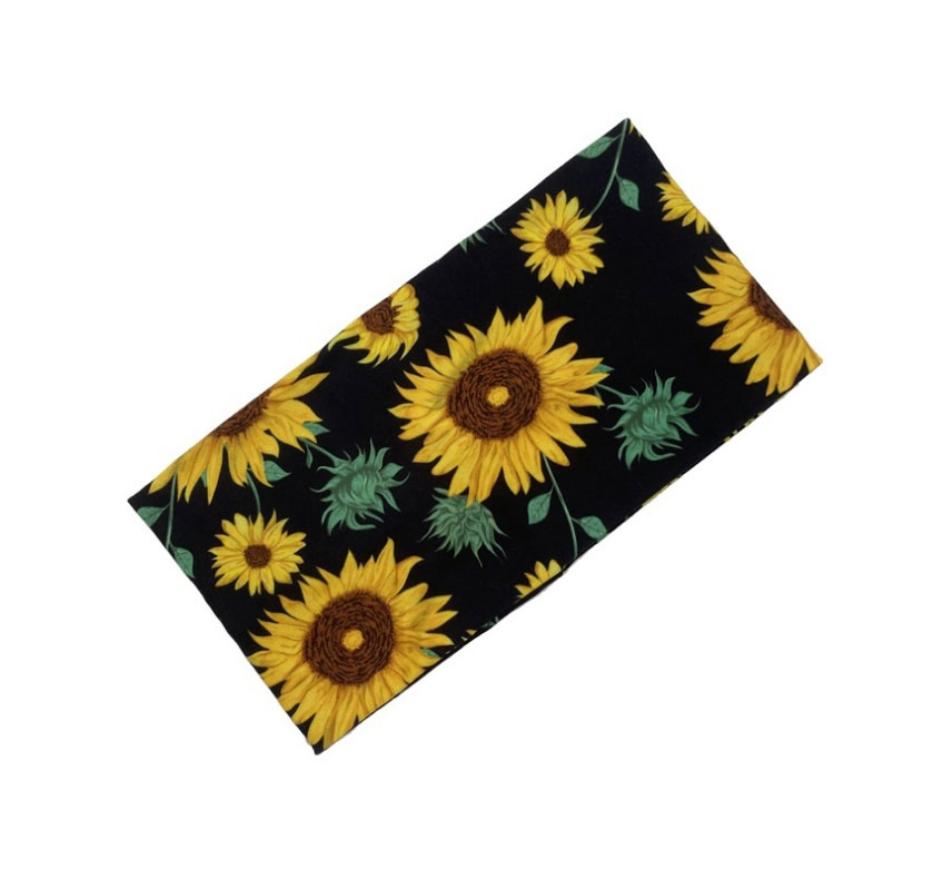 Fashion 4# Sunflower Print Wide Brim Headband,Hair Ribbons
