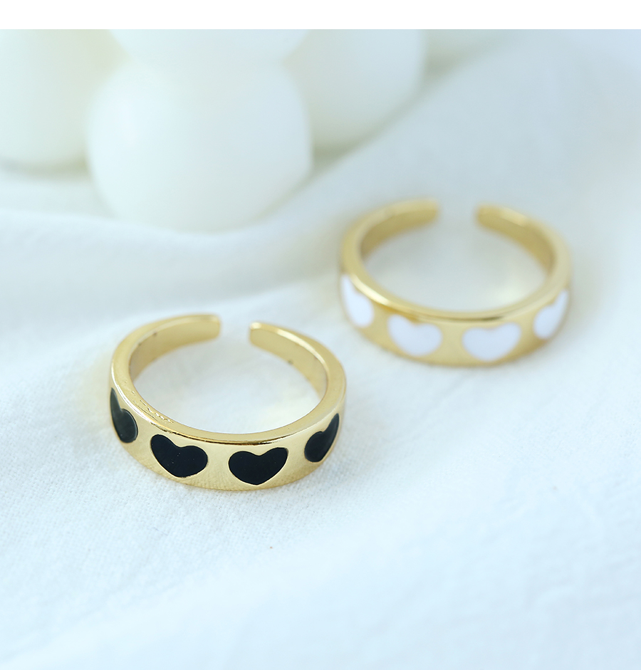 Fashion Black Copper Drop Oil Love Heart Ring,Rings