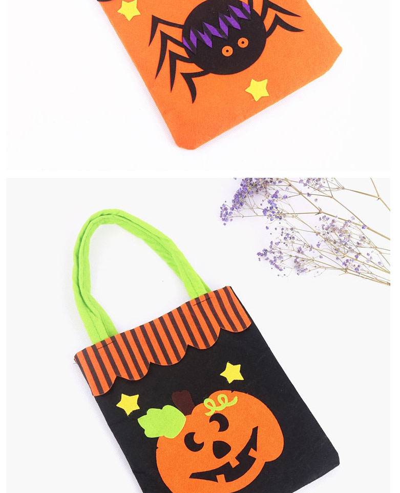 Fashion G Orange Bat Halloween Non-woven Pumpkin Tote Bag,Handbags