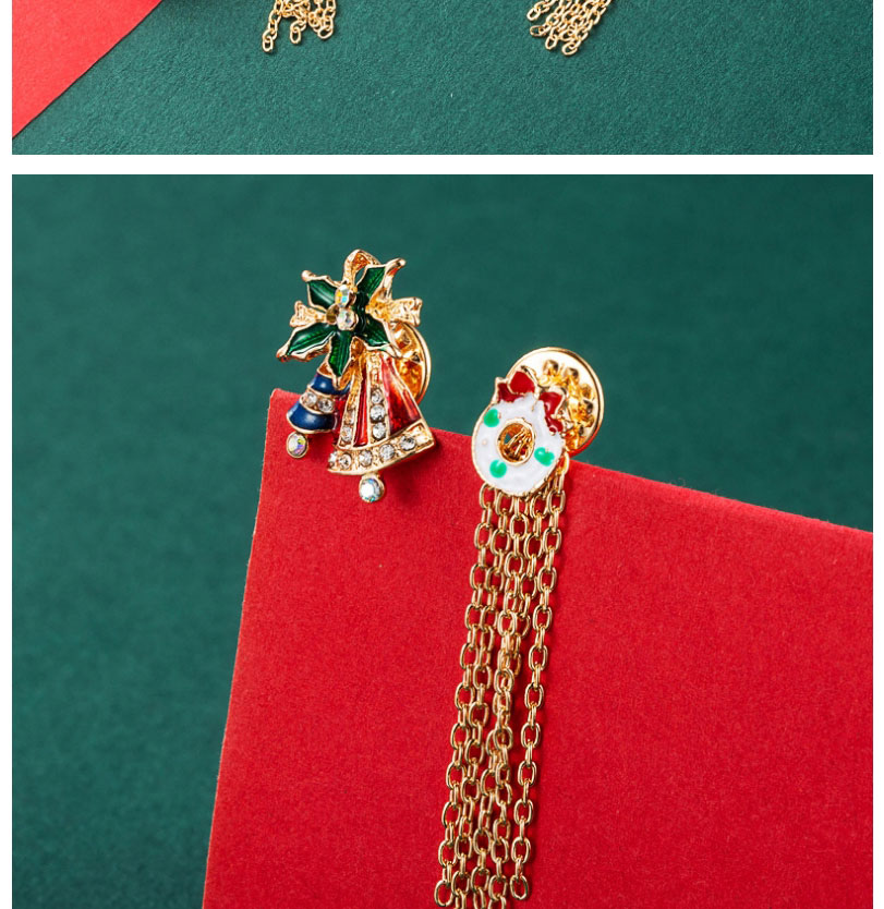 Fashion Christmas Tree Alloy Christmas Tree Snowflake Elk Brooch 2 Piece Set,Korean Brooches