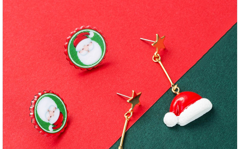 Fashion Christmas Hat Alloy Christmas Hat Santa Earrings,Drop Earrings