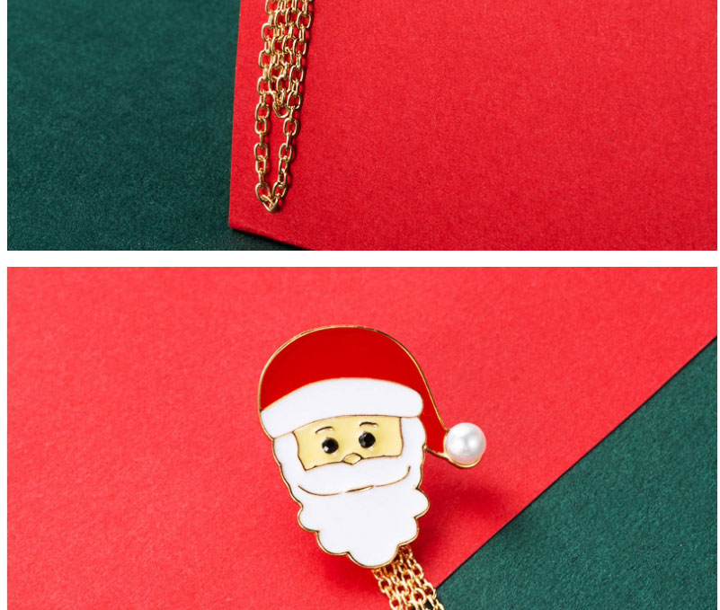Fashion Santa Claus + Gloves Alloy Dripping Santa Snowman Chain Christmas Brooch,Korean Brooches
