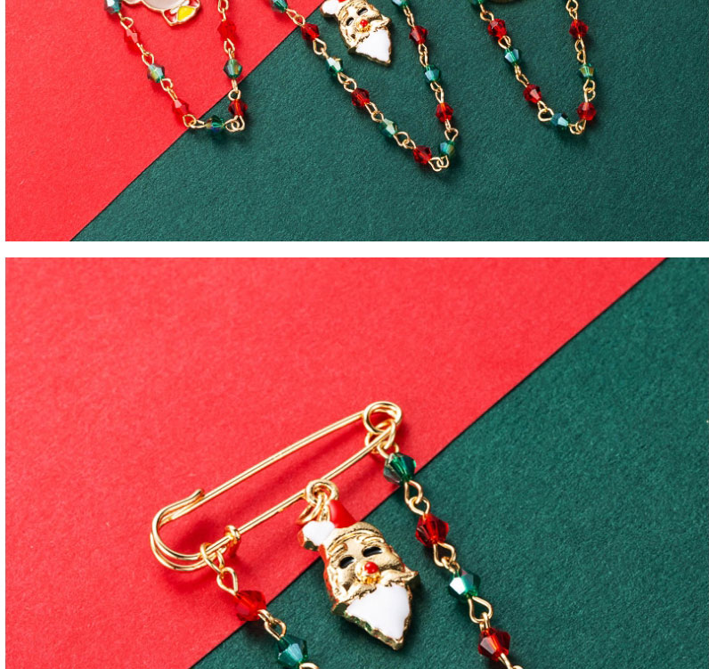 Fashion Santa Claus Alloy Dripping Santa Claus Elk Snowman Tassel Pin,Korean Brooches