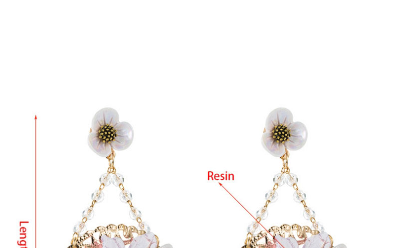 Fashion Pearl Resin Floral Pearl Earrings,Drop Earrings