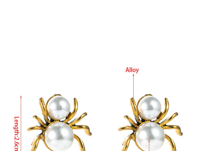 Fashion Spider Alloy Inlaid Pearl Spider Stud Earrings,Stud Earrings