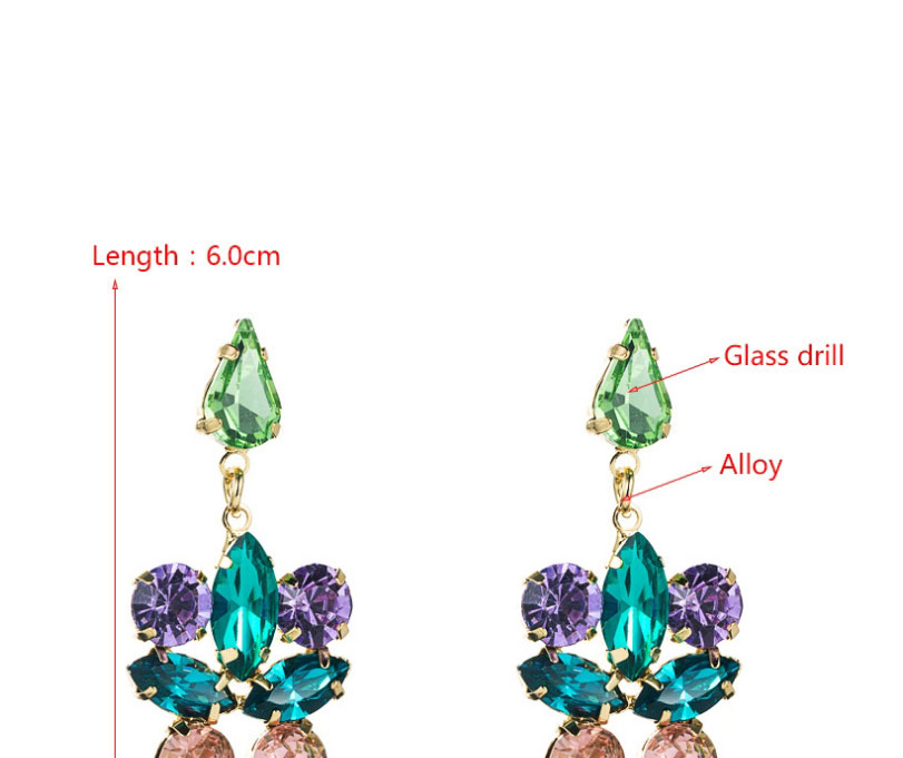Fashion Red Color Alloy Diamond Geometric Earrings,Drop Earrings