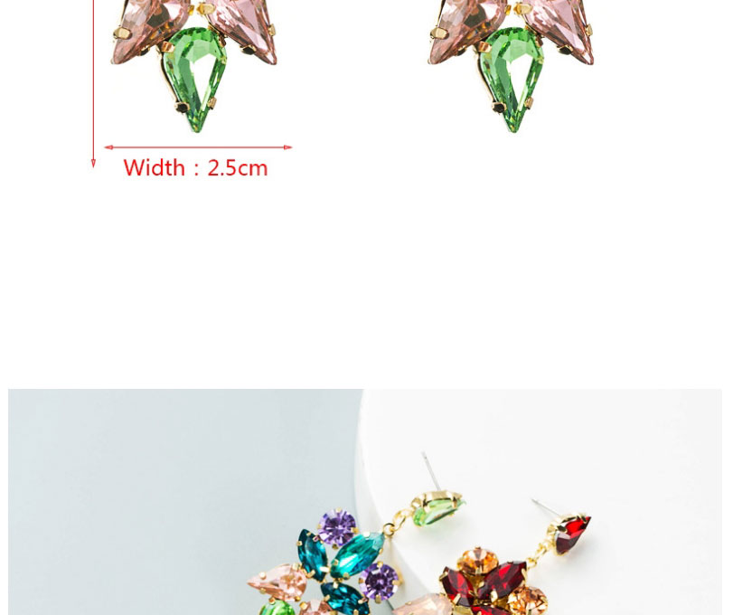 Fashion Red Color Alloy Diamond Geometric Earrings,Drop Earrings