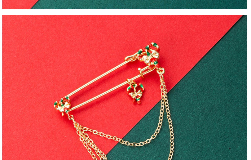 Fashion Bow Alloy Drop Oil Bow Bell Chain Brooch,Korean Brooches