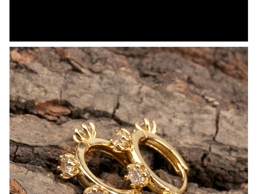 Fashion Gold Copper And Diamond Geometric Earrings,Earrings