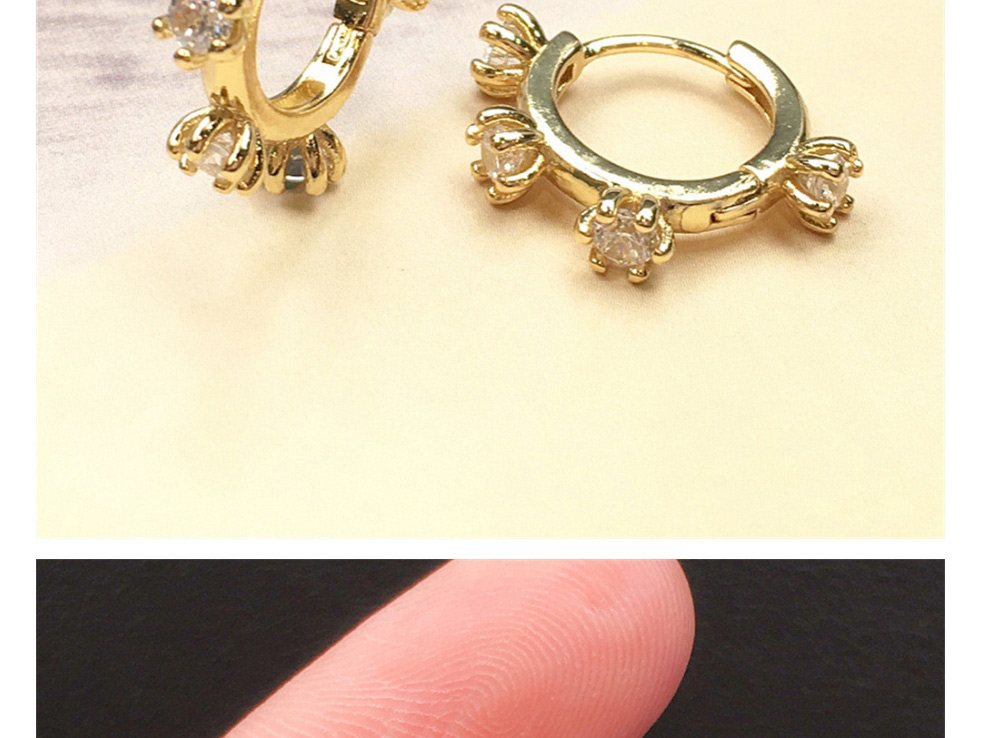 Fashion Gold Copper And Diamond Geometric Earrings,Earrings