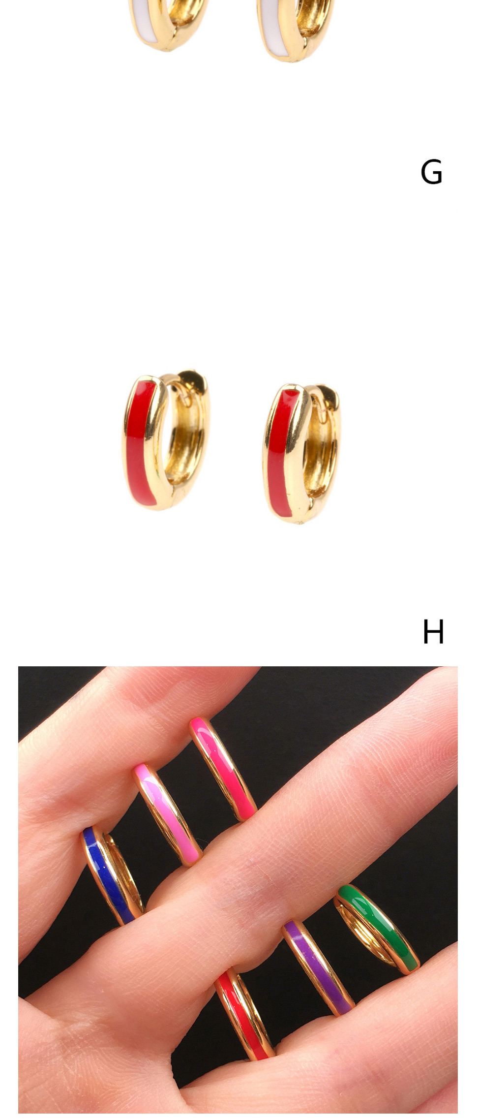 Fashion 3*12mm White Copper Drop Oil Geometric Earrings,Earrings