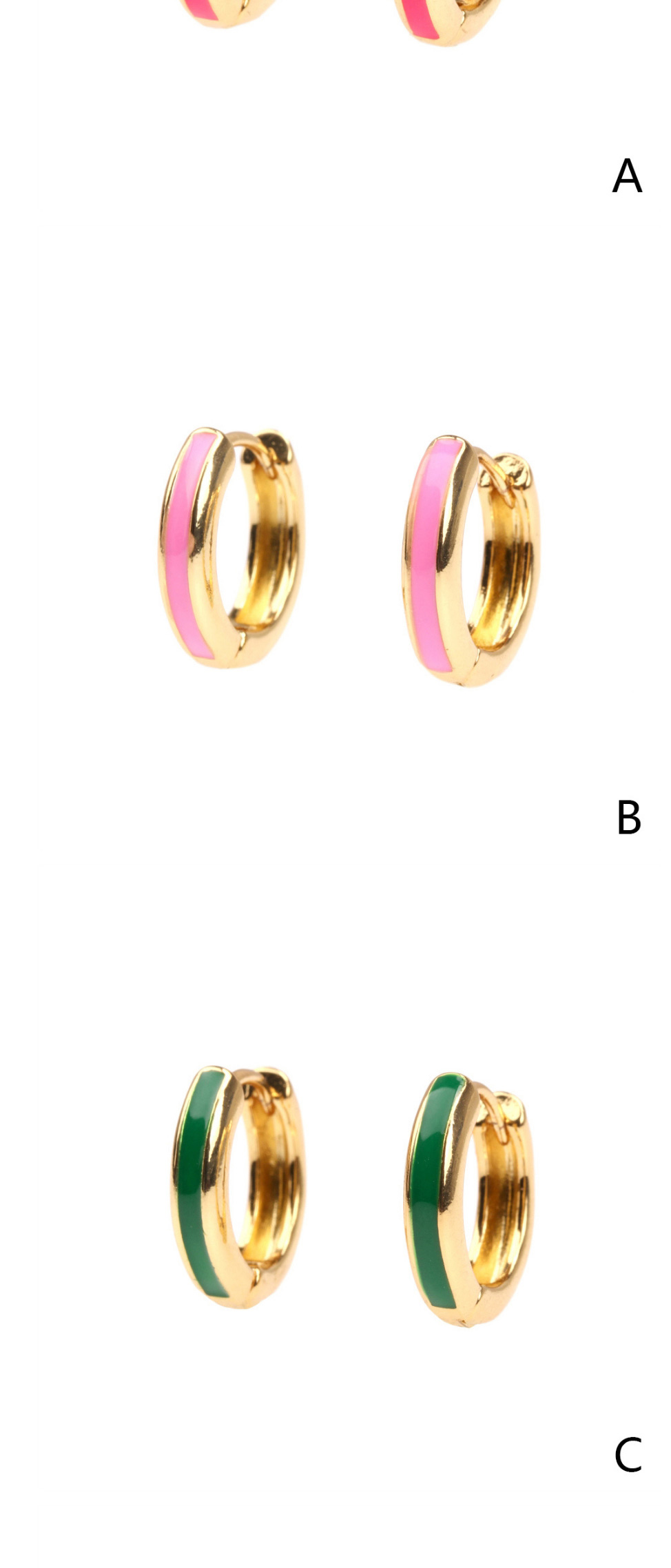 Fashion 3*12mm Pink Copper Drop Oil Geometric Earrings,Earrings