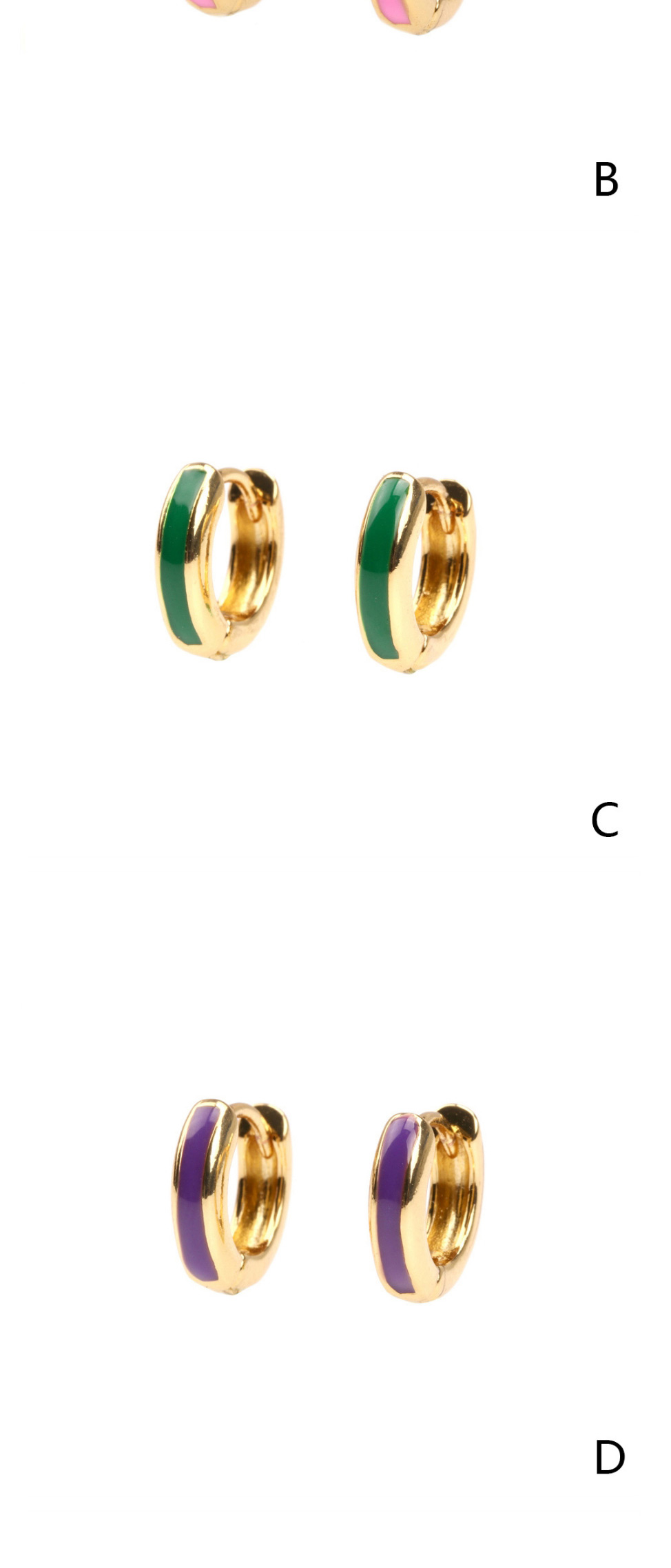 Fashion 3*12mm Pink Copper Drop Oil Geometric Earrings,Earrings