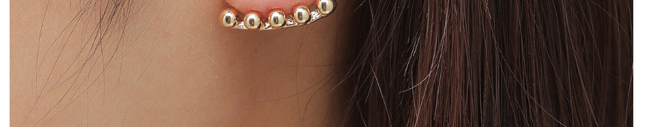 Fashion A2511 Alloy Round Bead Geometric Stud Earrings,Stud Earrings