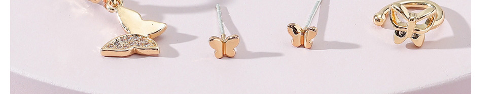 Fashion Gold Unilateral Butterfly Asymmetrical Stud Earring Set,Jewelry Sets