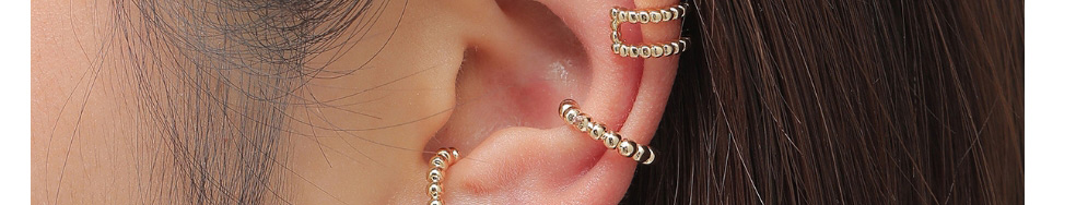 Fashion Gold Alloy Round Bead Thread Geometric Earring Set,Jewelry Sets