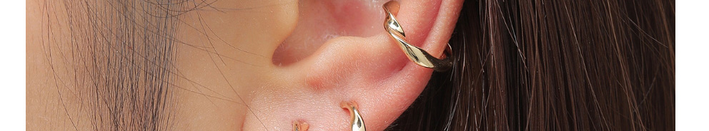 Fashion Gold Distorted Line Asymmetrical Ear Ring,Hoop Earrings