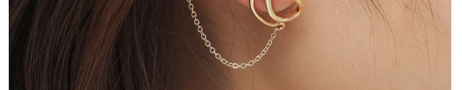 Fashion Gold Single Side Chain Earrings,Stud Earrings