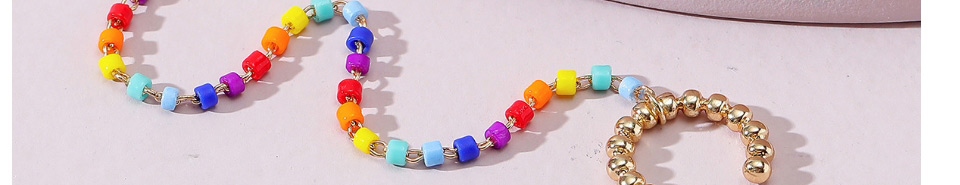 Fashion Color Asymmetric Rainbow Beaded Chain Earrings,Drop Earrings
